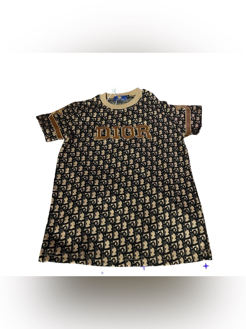 Dior Beige & Black Monogram Logo Tee